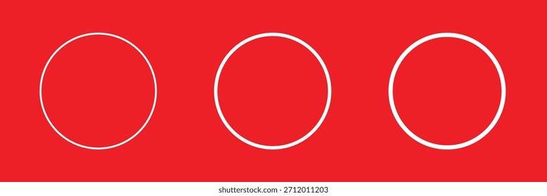 Icono rojo del marco del círculo. aislado en el fondo blanco. Ilustración vectorial eps10.