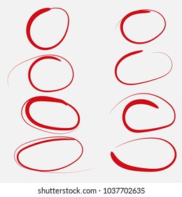 Red Circle Grading Marks with Swoosh Feel - Marking up the Papers
