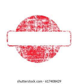 red circle grunge rubber stamp template with copyspace rectangular