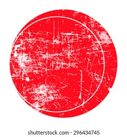 red circle grunge stamp with blank isolated on white background