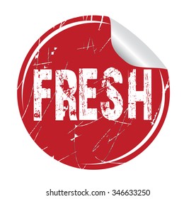 red circle grunge sticker "fresh"