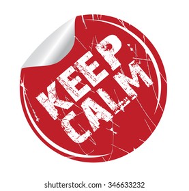 red circle grunge sticker "keep calm"