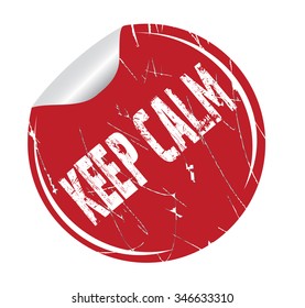 red circle grunge sticker "keep calm"