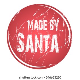 red circle grunge sticker "made by Santa"