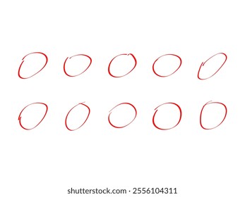 Red Circle Highlighter Element Set