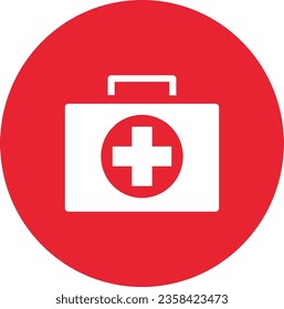 Rotes Kreissymbol auf weißem Hintergrund, Vektorgrafik