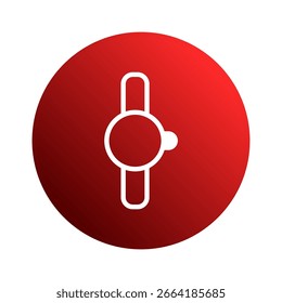 Um Ícone de Círculo Vermelho com um Conceito de Design de Interruptor de Alternância Vertical Branco que Ilustra Configurações ou Ajuste