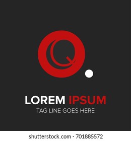 red circle letter Q logo. Q letter design vector, icon, symbol with red circle