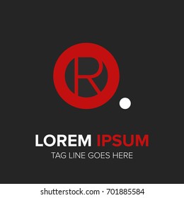 red circle letter R logo. R letter design vector, icon, symbol with red circle