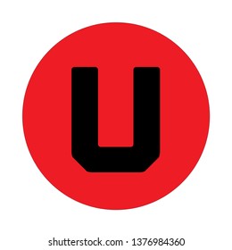 red circle with letter u