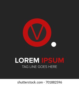 red circle letter V logo. V letter design vector, icon, symbol with red circle