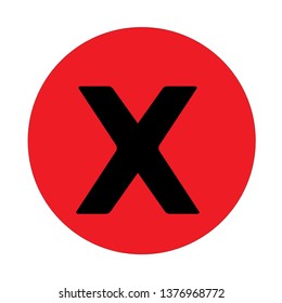 red circle with letter x