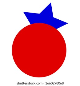 LOGO DE CÍRCULO ROJO Y ESTRELLA AZUL