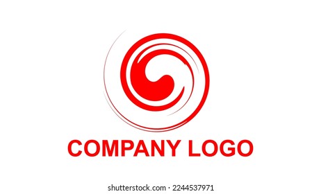Red circle logo icon symbol beautiful simple design vector