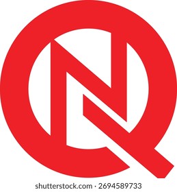 Roter Kreis Logo mit stilisierten N und Q Keywords NQ, Logo, Buchstabe, Alphabet, Typografie, Grafik