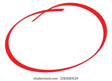 Red circle made with a pen to highlight something. Hand draw circle scribble mark symbol. red highlighter circle on white background. Circle line sketch icon in hand drawn style. vector illustrator.