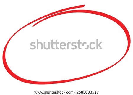 Red circle made with a pen to highlight something. Hand draw circle scribble mark symbol. red highlighter circle on white background. Circle line sketch icon in hand drawn style. vector illustrator.