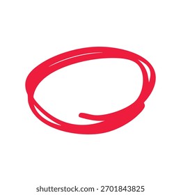 desenho à mão de realce de marca de círculo vermelho