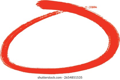 Red circle mark on transparent background. Bright red scribble ovals and bubbles to circle and highlight text. Highlight circle icon.