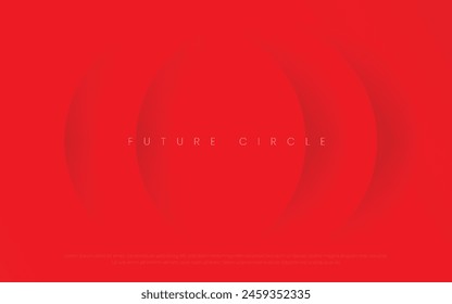 Red Circle Minimalist Background, Modern Elegant Concept. Futuristic Circular Background Wallpaper, Minimal Exclusive Design. Vector Illustration