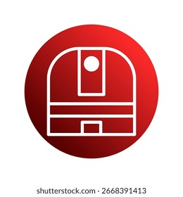 Red Circle Minimalistic Icon of a Structure: Representing Architecture, Technology, or Abstract Design
