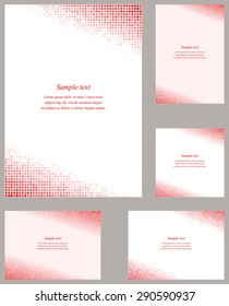 Red circle mosaic page corner design template for brochure, invitation card, etc...