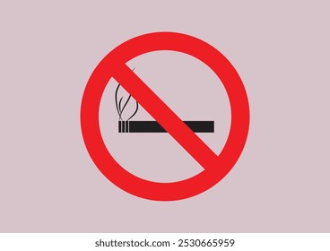 Red Circle No Smoking Sign Cigarette Symbol