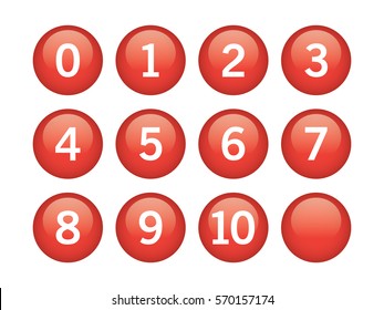 Red circle with numbers inside on white background