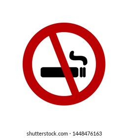 A red circle on a white background, a stop sign. Smoking is prohibited