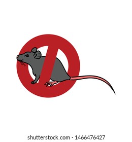 A red circle on a white background, a stop sign. Not carried out experiments on mice