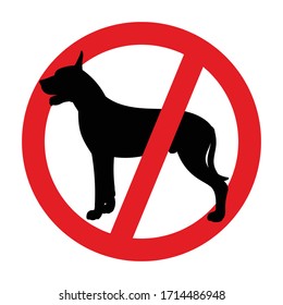 Un círculo rojo sobre un fondo blanco, un signo de detención. No se permiten mascotas