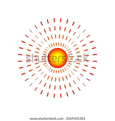 Red circle for pain target. Sore body part mark symbolizing ache. Abstract icon for hurt area. Localization sign used in pain relief advertisements