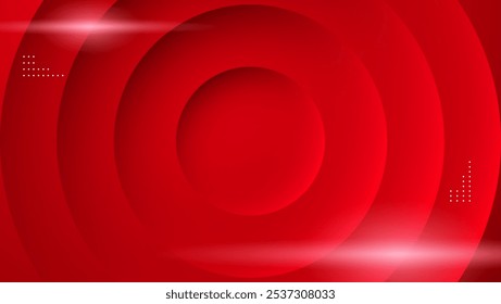 fundo abstrato da camada de papel de círculo vermelho com luz