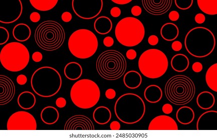 red circle patern on black background