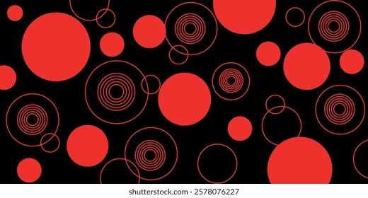 red circle patern on black background