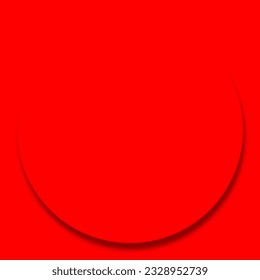 Red circle pedestal or podium pastel color for cosmetic product. Collection of geometric background with copy space. Top view. Vector illustration. 