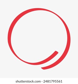 Red circle pen draw. Highlight pencil check. Message text buble. Vector illustration on white background