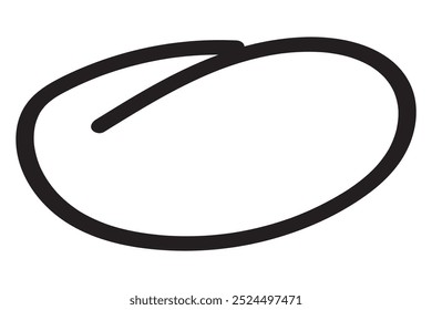 Red circle pen draw. Highlight hand drawn circle isolated on white background. Handwritten red circle. For marker pen, pencil, logo and text check. Vector illustration