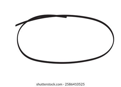 Red circle pen draw. Highlight hand drawn circle isolated on white background. Handwritten red circle. For marker pen, pencil, logo and text check. Vector illustration