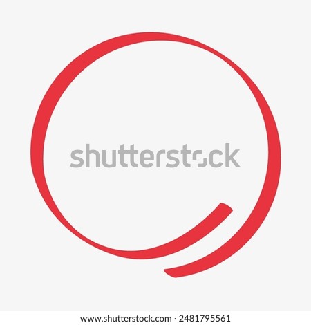 Red circle pen draw. Highlight pencil check. Message text buble. Vector illustration on white background