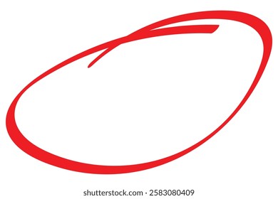 Red circle pen draw set. Highlight oval circle frame. Doodle hand drawn pencil lines red circle. For marker pen, pencil, logo and text check. Vector illustration