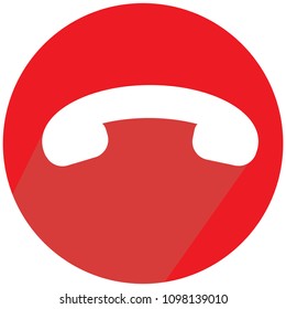 Red Circle Phone Connect icon.Vector