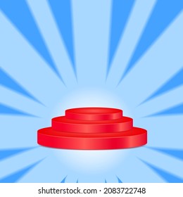 red circle podium. shine abstract background. blue. suitable background promotion