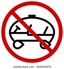 red circle prohibition signs for no parking icons ,car of the future or cartoon ,Editable stroke ,Vector Illustration