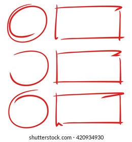 red circle rectangle frame, highlighter