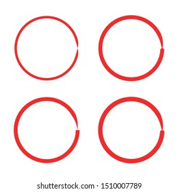 Red Circle Set Vector / Illustration