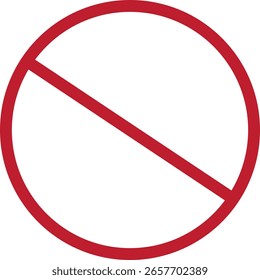Signo de círculo rojo: área prohibida o restringida