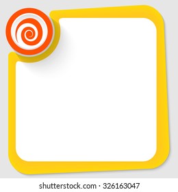 Red circle and spiral and yellow frame for your text