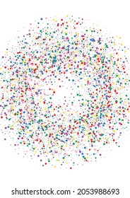 Red Circle Spread Illustration. Round Decoration Background. Multicolored Event Confetti. Blue Fall Dot Texture.