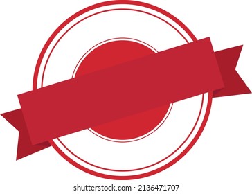 red circle stamp with band in the middle, certificate, warranty, larger circles around.